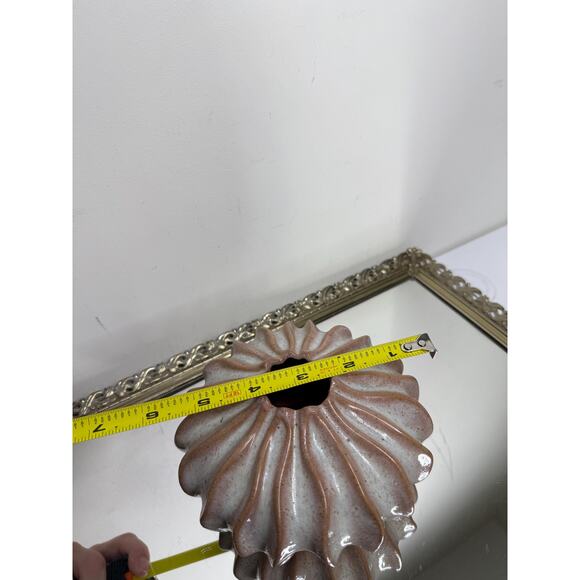 Fluted terracotta Blush Nude Color vase art sculpture shelf decor Southwest - Picture 7 of 10